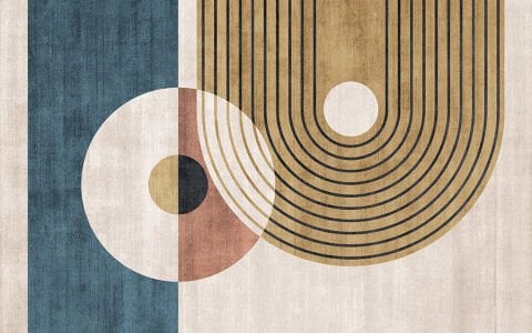 Orta Çağ Tarzı Soyut Yatak Odası Duvar Kağıdı, Sanatsal Geometrik Duvar Kağıdı