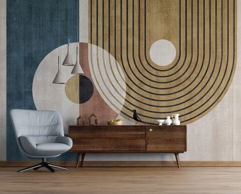 Orta Çağ Tarzı Soyut Yatak Odası Duvar Kağıdı, Sanatsal Geometrik Duvar Kağıdı