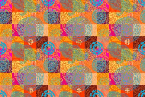 Soyut Patchwork Desenli Afrika Tarzı Duvar Kağıdı