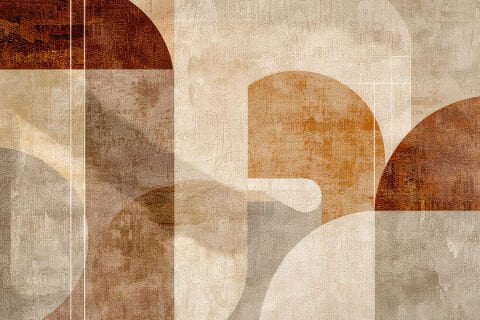 Geometrik Kemer Duvar Kağıdı, Sıcak Toprak Tonlarında Soyut Duvar Kağıdı