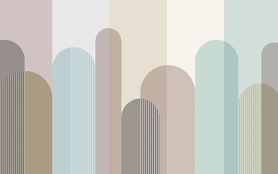 Minimalist İskandinav Duvar Kağıdı, Yumuşak Pastel Tonlarda Geometrik Duvar Dekoru