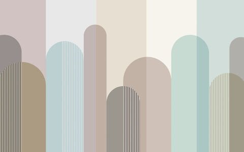 Minimalist İskandinav Duvar Kağıdı, Yumuşak Pastel Tonlarda Geometrik Duvar Dekoru