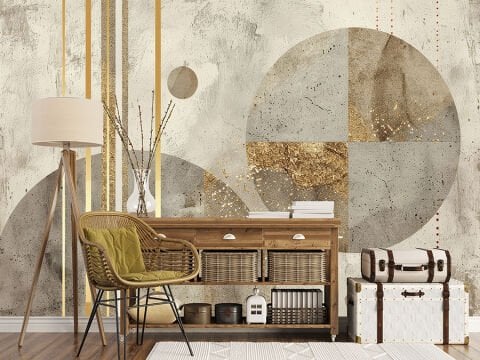 Modern Soyut Duvar Kağıdı, Banyo Duvar Kağıdı, Lüks Geometrik Sanat Dekorasyonu