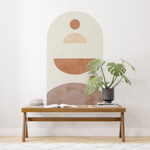 Kendinden Yapışkanlı Oval Kesim İskandinav Tarzı Duvar Kağıdı Stickeri