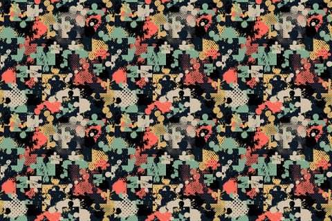 Soyut Puzzle Desenli Moda Duvar Kağıdı