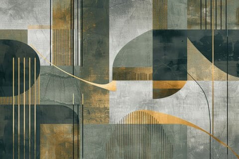 Soyut Geometrik Duvar Kağıdı, Modern Yatak Odası Duvar Resmi