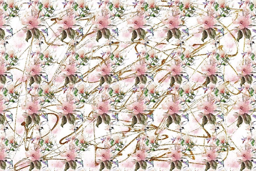 Vintage Pembe Güller Yatak Odası Duvar Kağıdı