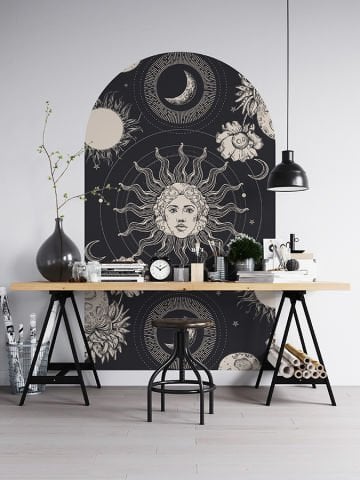 Kendinden Yapışkanlı Oval Kesim Mistik Tarot Astroloji Duvar Kağıdı Stickeri