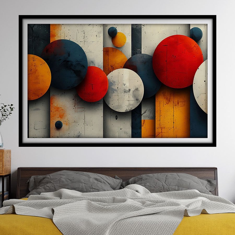 Soyut Kendinden Yapışkanlı 3D Poster Duvar Kanvası