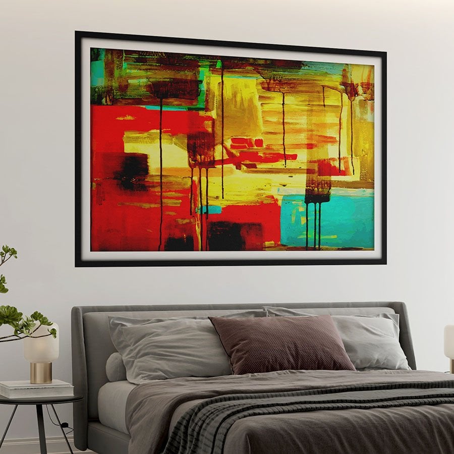 Soyut Kendinden Yapışkanlı 3D Poster Duvar Kanvası