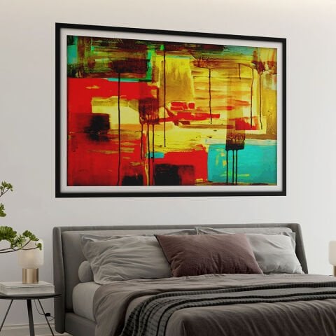 Soyut Kendinden Yapışkanlı 3D Poster Duvar Kanvası