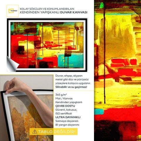 Soyut Kendinden Yapışkanlı 3D Poster Duvar Kanvası