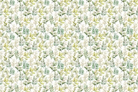 Romantik Yeşil Tonlarda Ağaç Yaprakları Duvar Kağıdı | En:157xBoy:105 cm.