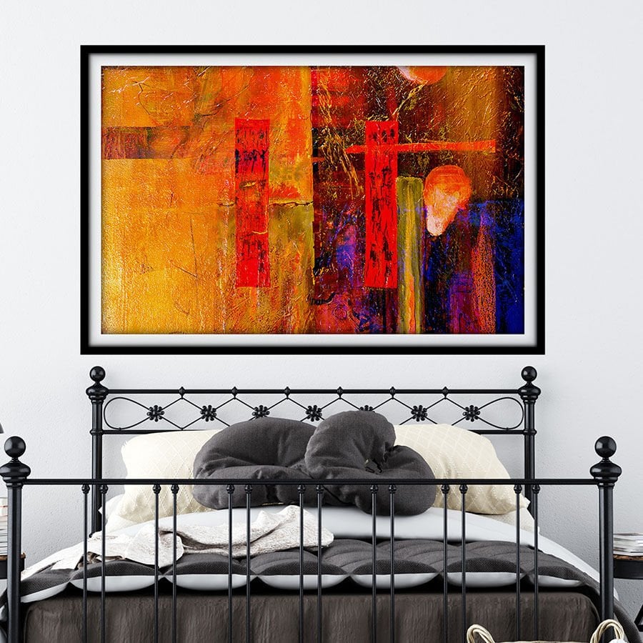 Soyut Kendinden Yapışkanlı 3D Poster Duvar Kanvası