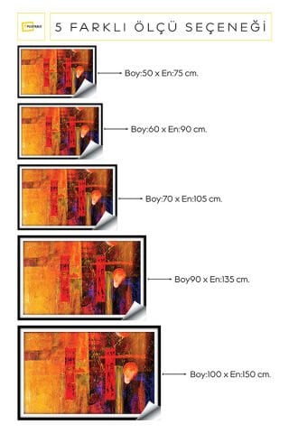 Soyut Kendinden Yapışkanlı 3D Poster Duvar Kanvası