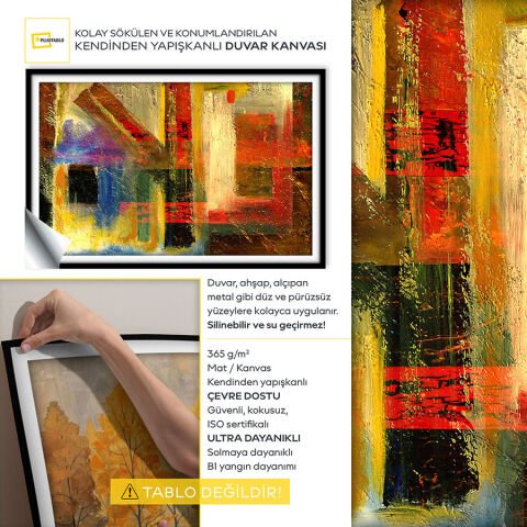 Soyut Kendinden Yapışkanlı 3D Poster Duvar Kanvası