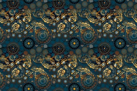 Soyut Vintage Desenli Hindistan Tarzı Duvar Kağıdı | En:420xBoy:285 cm.