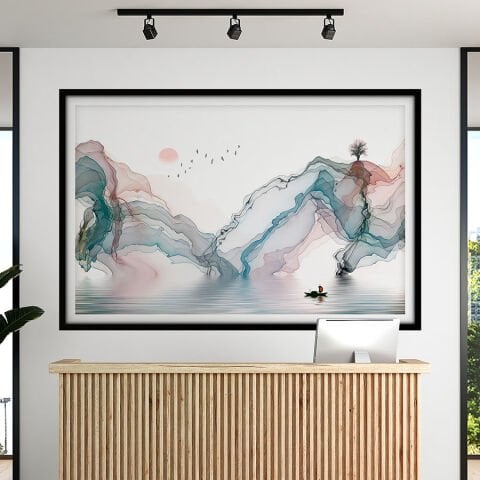 Soyut Kendinden Yapışkanlı 3D Poster Duvar Kanvası