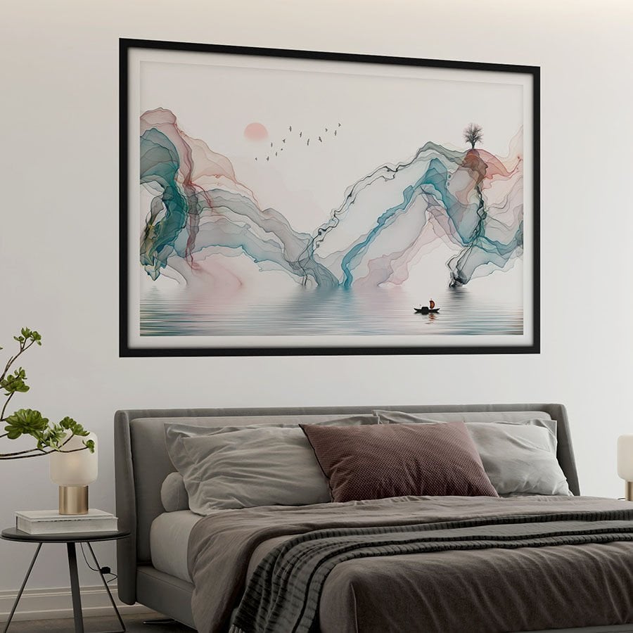 Soyut Kendinden Yapışkanlı 3D Poster Duvar Kanvası