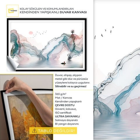 Soyut Kendinden Yapışkanlı 3D Poster Duvar Kanvası