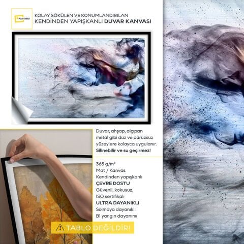 Soyut Kendinden Yapışkanlı 3D Poster Duvar Kanvası