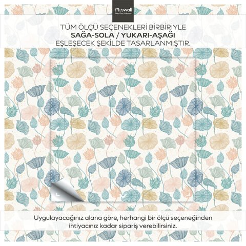 Soft Lotus Çiçekli Duvar Kağıdı, Kendinden Yapışkanlı Çok Amaçlı PVC Folyo, DIY Duvar Kağıdı