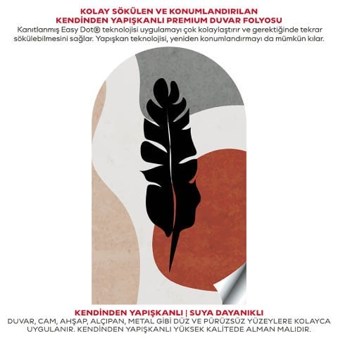 Kendinden Yapışkanlı Oval Kesim Bohem Soyut Duvar Kağıdı Stickeri