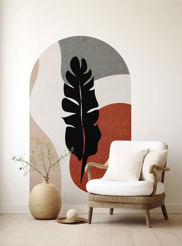 Kendinden Yapışkanlı Oval Kesim Bohem Soyut Duvar Kağıdı Stickeri