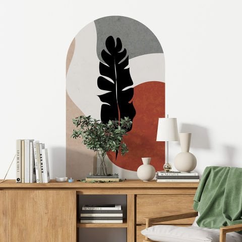 Kendinden Yapışkanlı Oval Kesim Bohem Soyut Duvar Kağıdı Stickeri