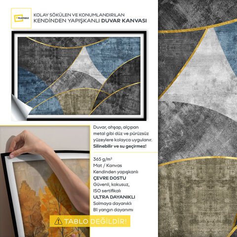 Soyut Kendinden Yapışkanlı 3D Poster Duvar Kanvası