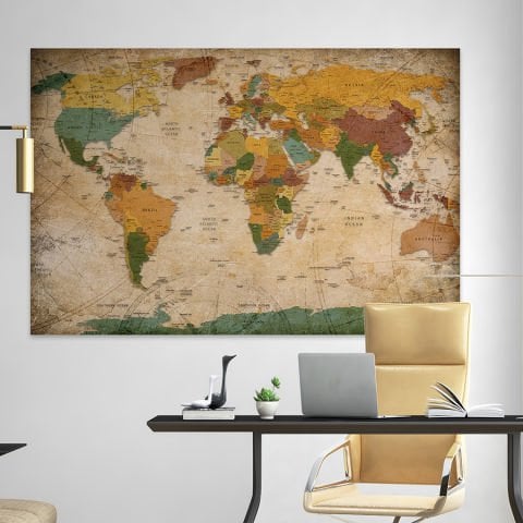 Dünya Haritası Eğitici Öğretici Duvar Sticker, Okul için Dünya Haritası, Ofis Dünya Haritası