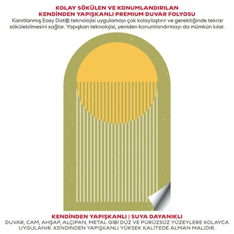Kendinden Yapışkanlı Oval Kesim Retro Hipster Duvar Kağıdı Stickeri