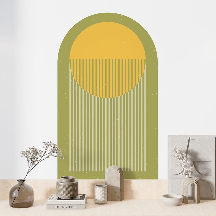 Kendinden Yapışkanlı Oval Kesim Retro Hipster Duvar Kağıdı Stickeri