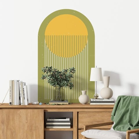 Kendinden Yapışkanlı Oval Kesim Retro Hipster Duvar Kağıdı Stickeri