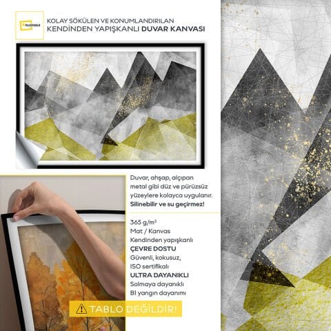 Soyut Kendinden Yapışkanlı 3D Poster Duvar Kanvası