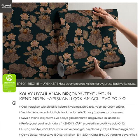 Eski Thai Kültürü Duvar Kağıdı, Kendinden Yapışkanlı Çok Amaçlı PVC Folyo, DIY Duvar Kağıdı