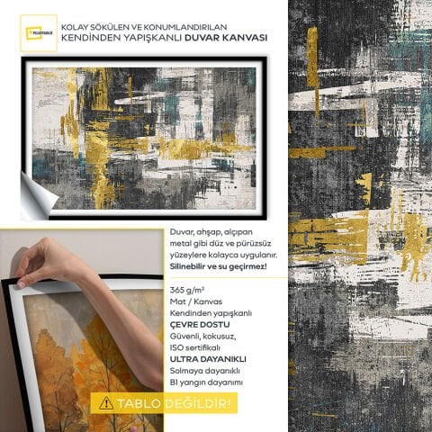 Soyut Kendinden Yapışkanlı 3D Poster Duvar Kanvası