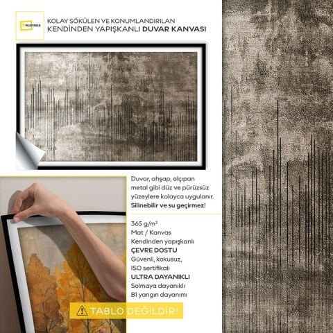 Soyut Kendinden Yapışkanlı 3D Poster Duvar Kanvası