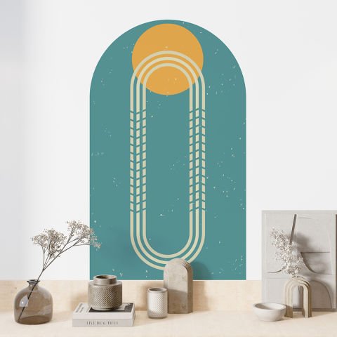 Kendinden Yapışkanlı Oval Kesim Retro Sanat Duvar Kağıdı Stickeri