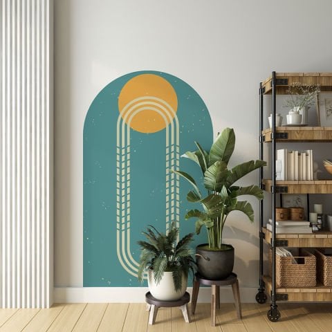 Kendinden Yapışkanlı Oval Kesim Retro Sanat Duvar Kağıdı Stickeri