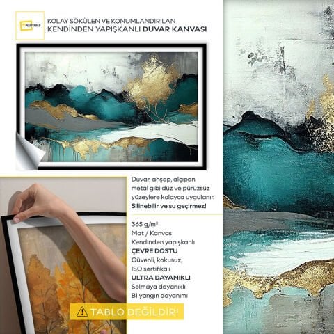 Soyut Kendinden Yapışkanlı 3D Poster Duvar Kanvası