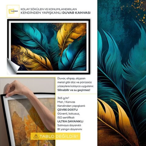 Soyut Kendinden Yapışkanlı 3D Poster Duvar Kanvası