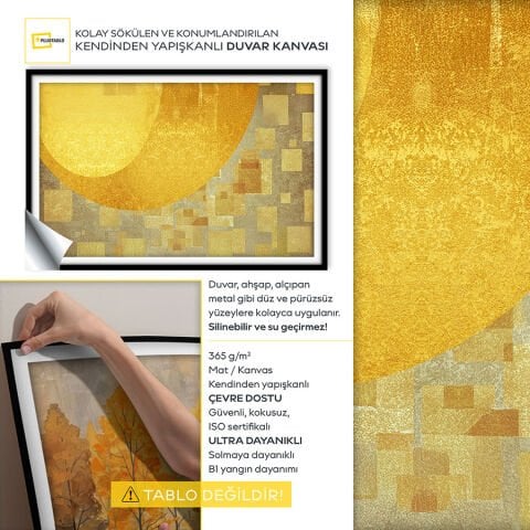 Soyut Kendinden Yapışkanlı 3D Poster Duvar Kanvası