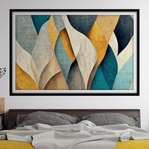 Soyut Kendinden Yapışkanlı 3D Poster Duvar Kanvası