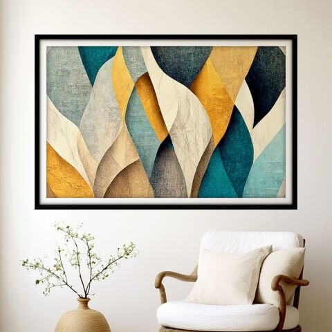 Soyut Kendinden Yapışkanlı 3D Poster Duvar Kanvası