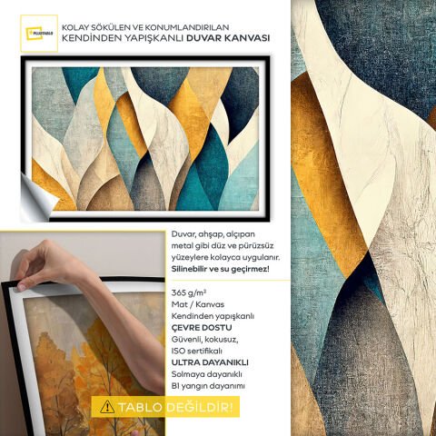 Soyut Kendinden Yapışkanlı 3D Poster Duvar Kanvası