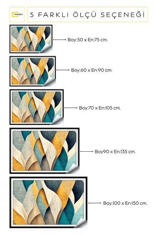 Soyut Kendinden Yapışkanlı 3D Poster Duvar Kanvası