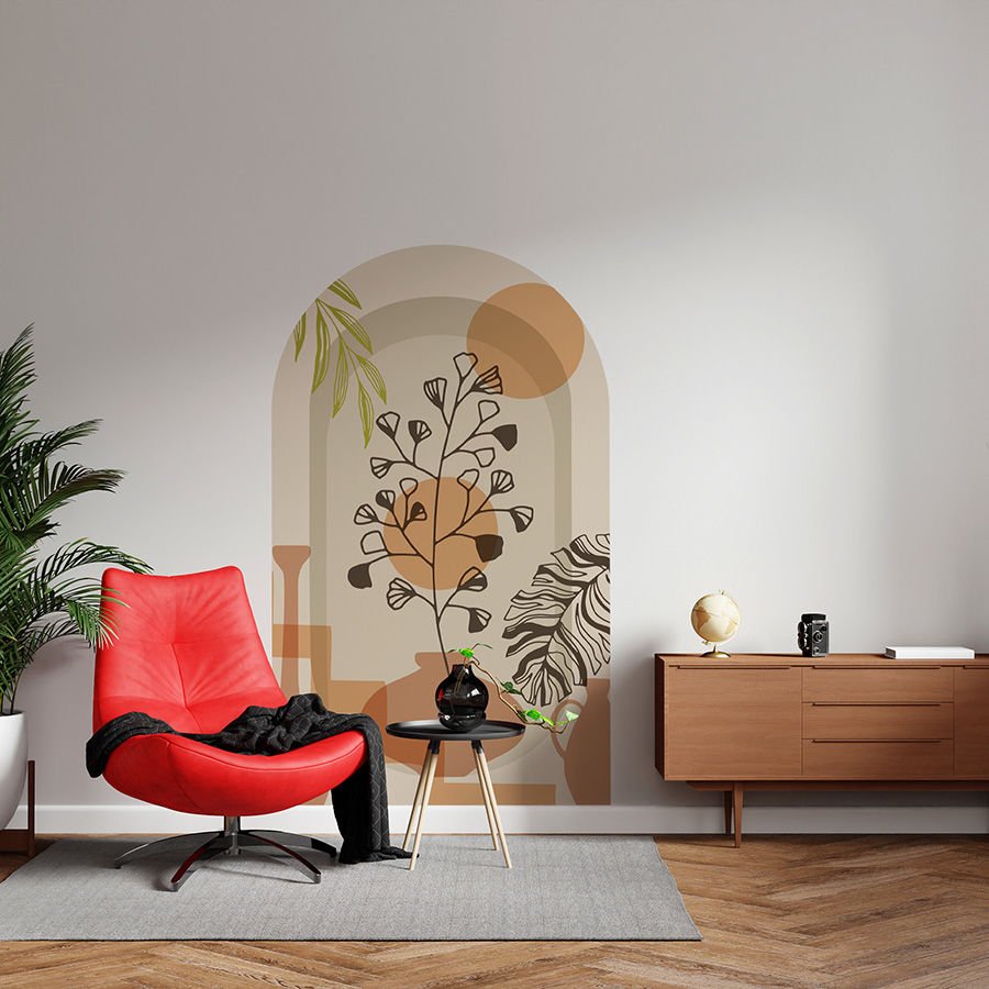 Kendinden Yapışkanlı Oval Kesim Bohem Art Duvar Kağıdı Stickeri