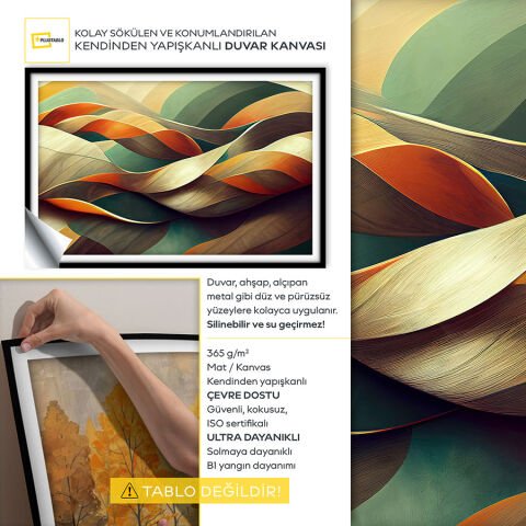 Soyut Kendinden Yapışkanlı 3D Poster Duvar Kanvası