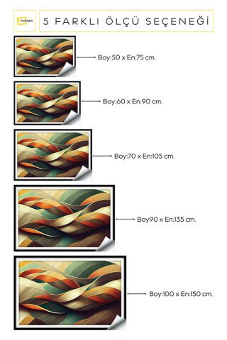 Soyut Kendinden Yapışkanlı 3D Poster Duvar Kanvası